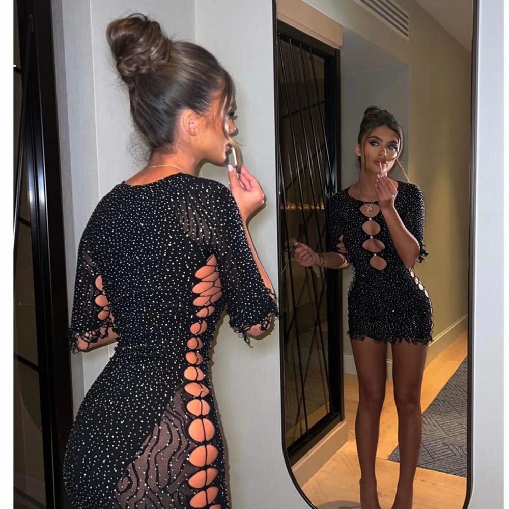 SorelleUK sparkly Black Cutout Dress
